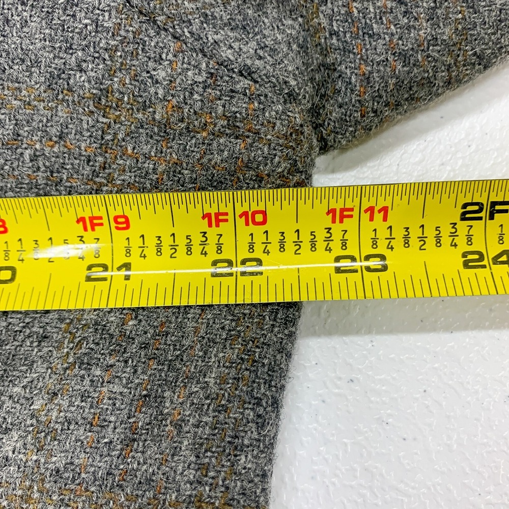Wall Street Blazer Mens 42 Gray Plaid Tweed Shetland Lambswool Scotland Jacket - Picture 11 of 14